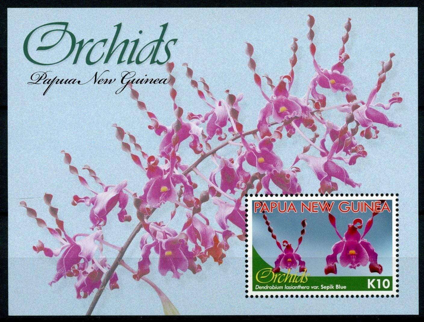 Papua New Guinea PNG 2010 MNH Flowers Stamps Orchids Dendrobium Orchid 1v S/S