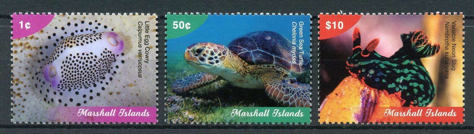 Marshall Islands 2018 MNH Marine Animals Stamps Marine Life Definitives Part I Turtles 3v Set