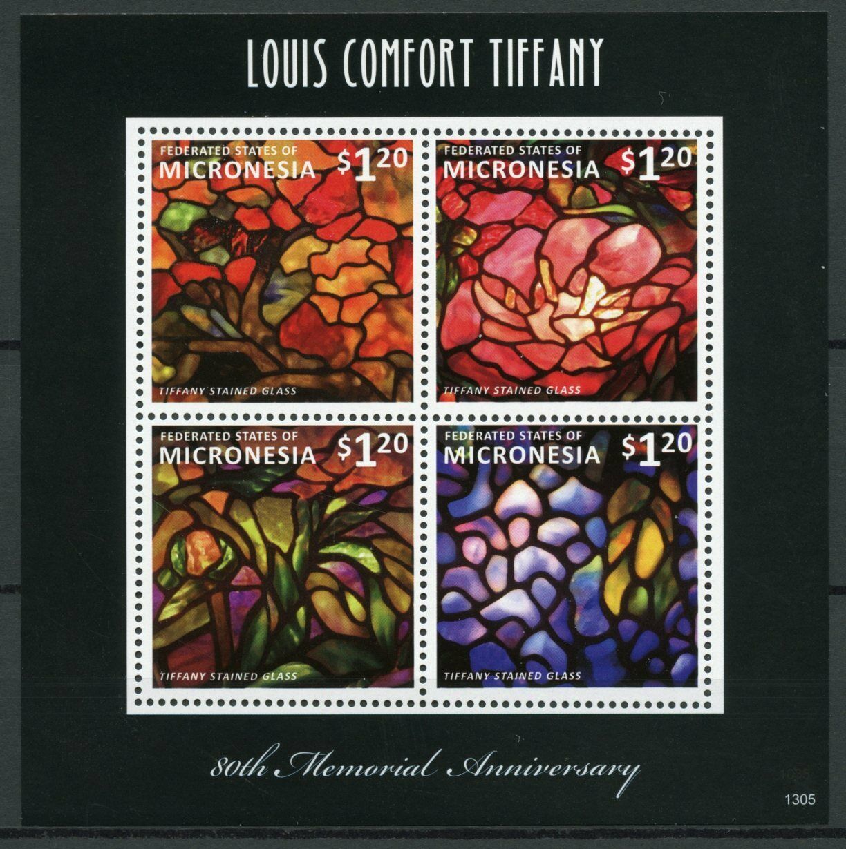 Micronesia 2013 MNH Art Stamps Louis Comfort Tiffany Stained Glass 4v M/S