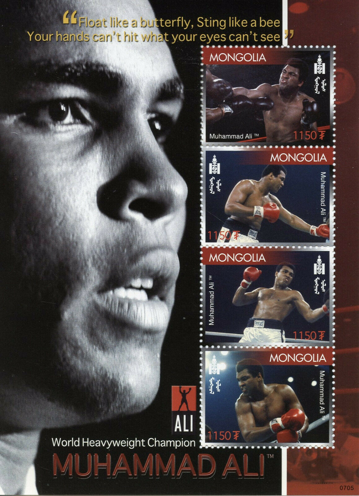Mongolia 2007 MNH Boxing Stamps Muhammad Ali Famous People Sports 4v M/S I