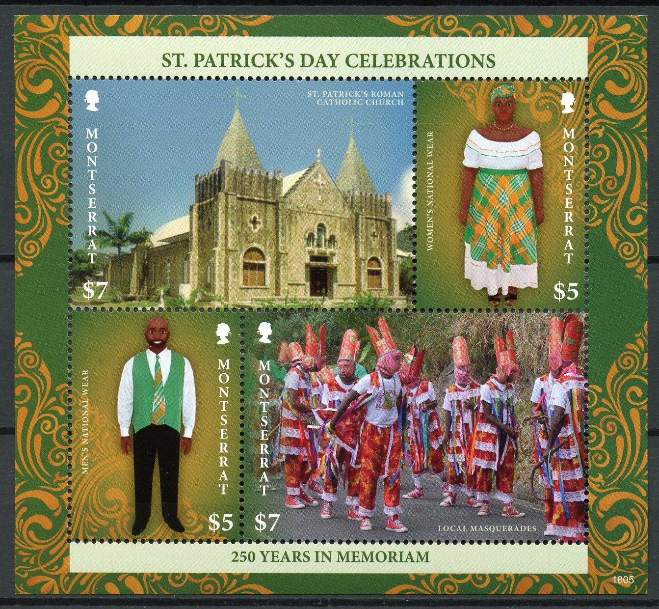 Montserrat 2018 MNH Cultures Stamps St Patrick's Day Churches Traditions 4v M/S