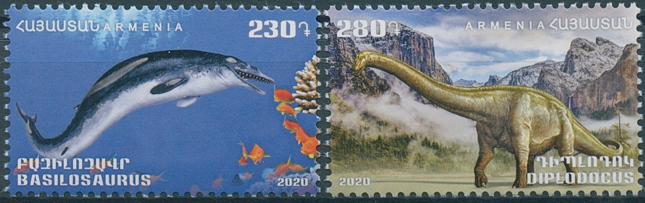 Armenia Dinosaurs Stamps 2020 MNH Flora & Fauna Ancient World Diplodocus 2v Set