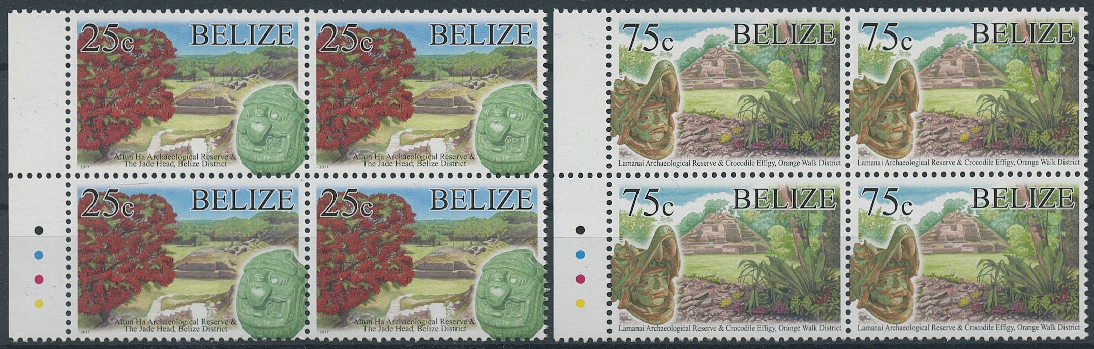 Belize 2017 MNH Landscapes Stamps Tourism Definitines R/P Trees Nature 2v Set in Blocks