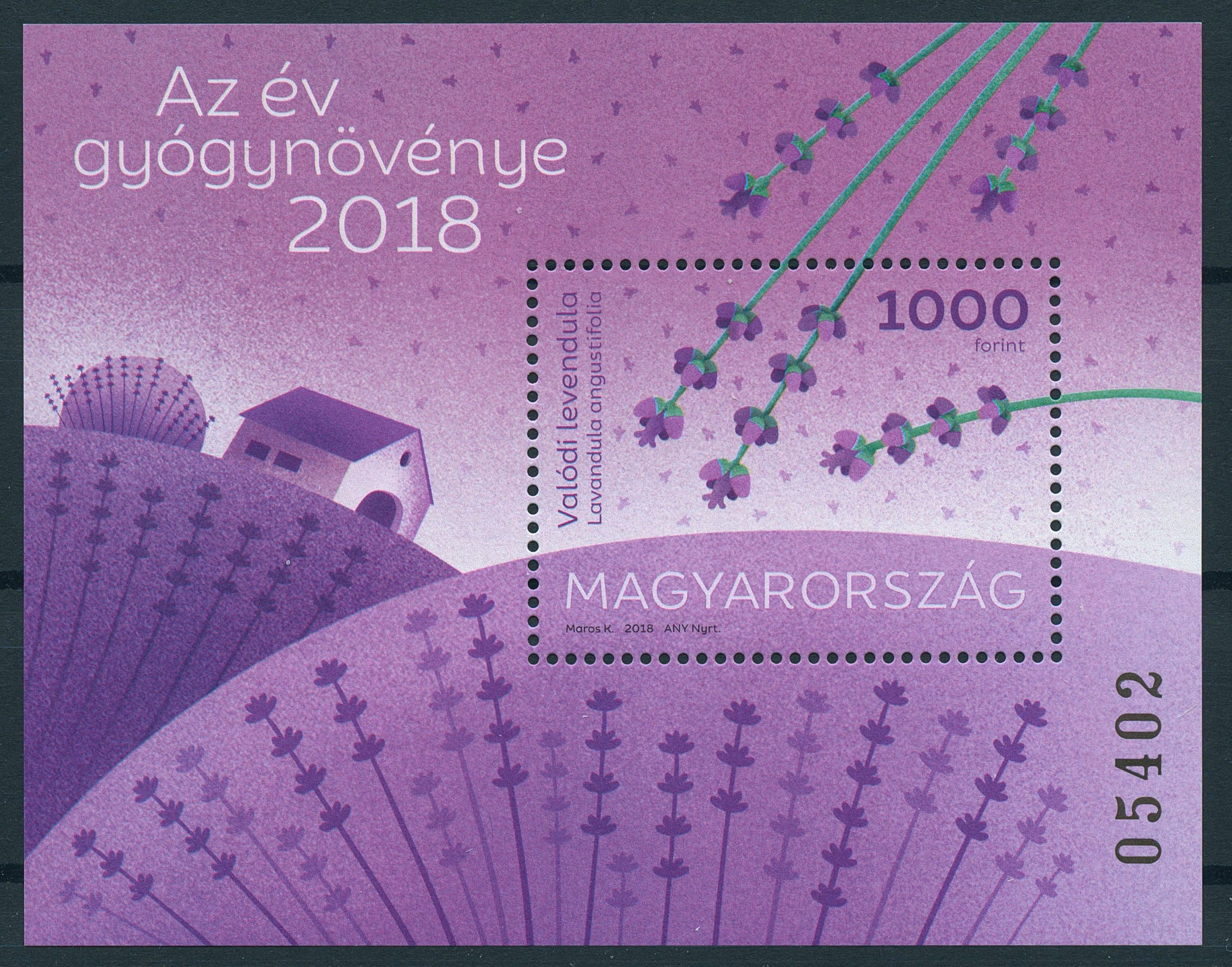 Hungary 2018 MNH True Lavender Medicinal Plant of Year 1v M/S Plants Stamps