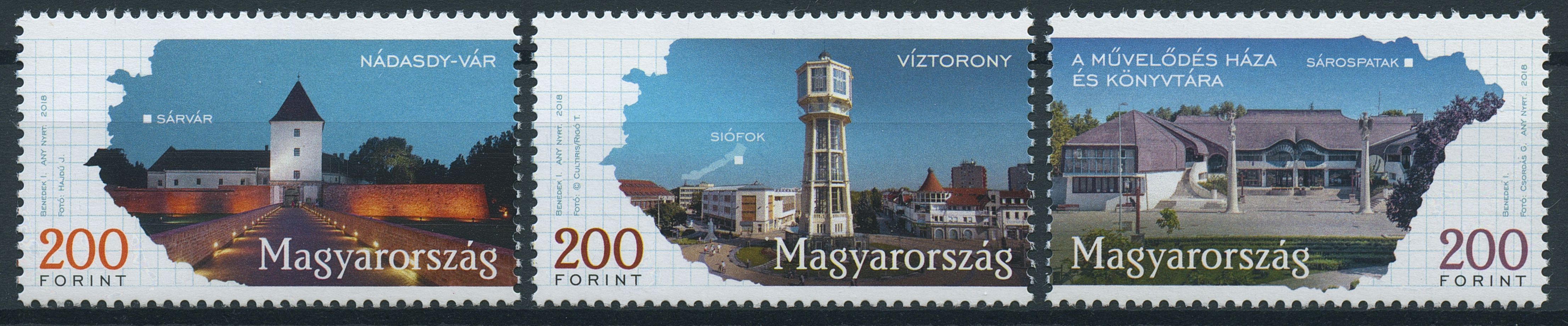 Hungary 2018 MNH Regions & Towns Sarvar 3v Set Tourism Architecture Stamps