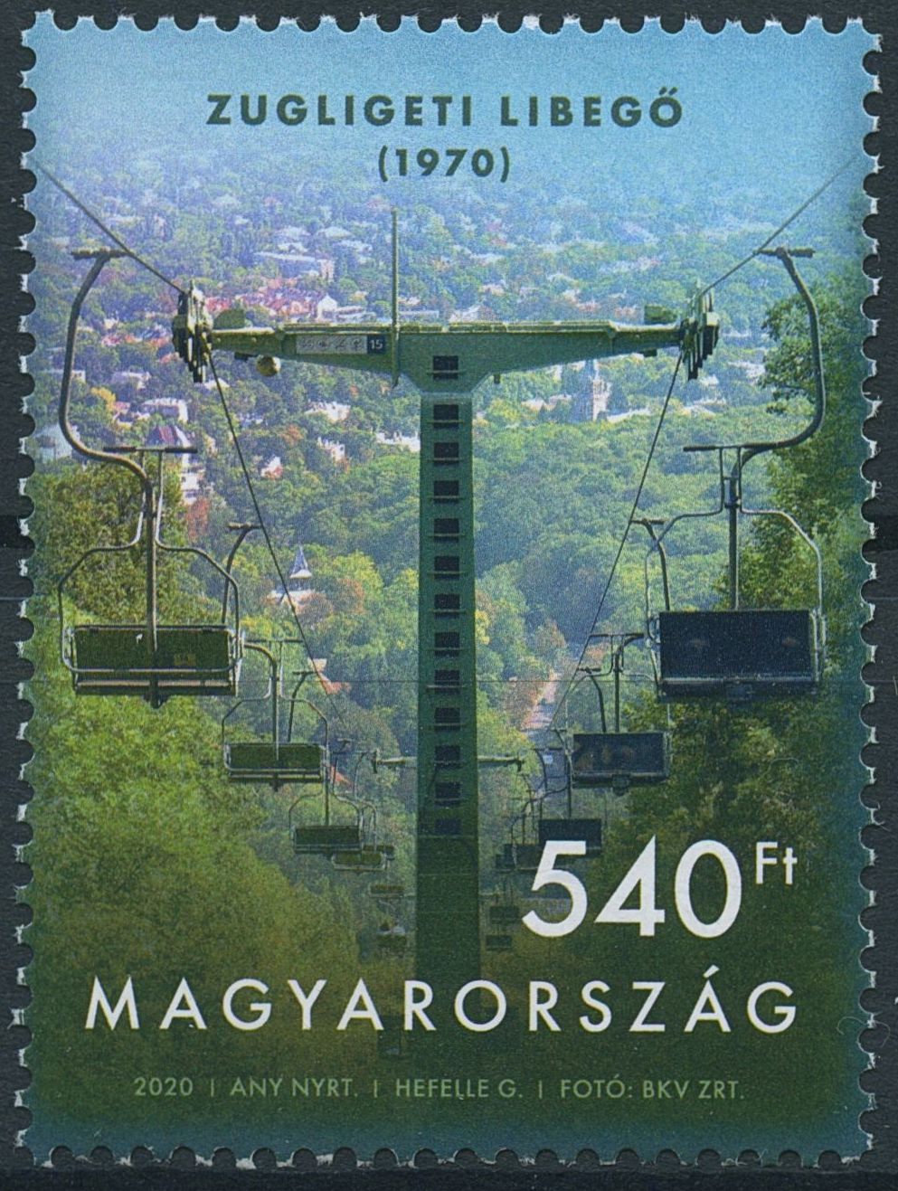 Hungary Landscapes Stamps 2020 MNH Zugliget Chairlift Transport Tourism 1v Set