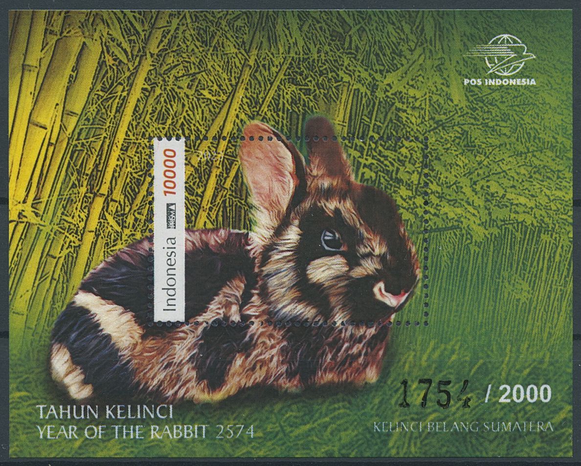 Indonesia 2023 MNH Year of Rabbit Stamps Chinese Lunar New Year 1v M/S