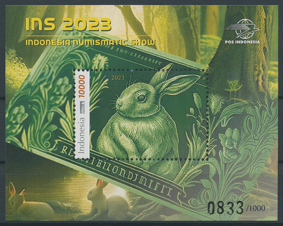 Indonesia 2023 MNH Year of Rabbit Stamps INS 2023 Numismatic Show Chinese Lunar New Year 1v M/S