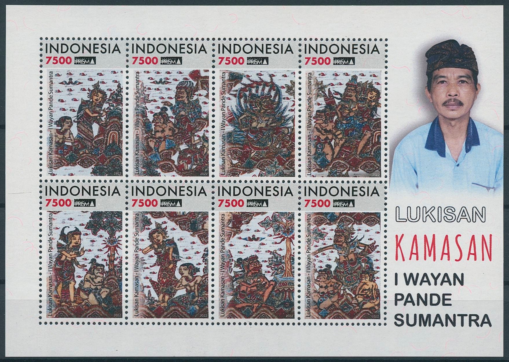 Indonesia 2023 MNH Art Stamps Kamasan Paintings by Wayan Pande Sumantra Cultures 8v M/S
