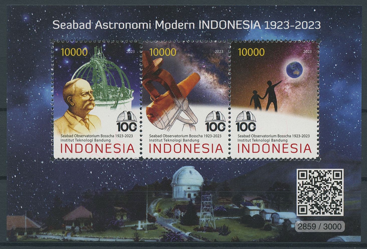 Indonesia 2023 MNH Space Stamps Century of Modern Astronomy Observatorium 3v M/S