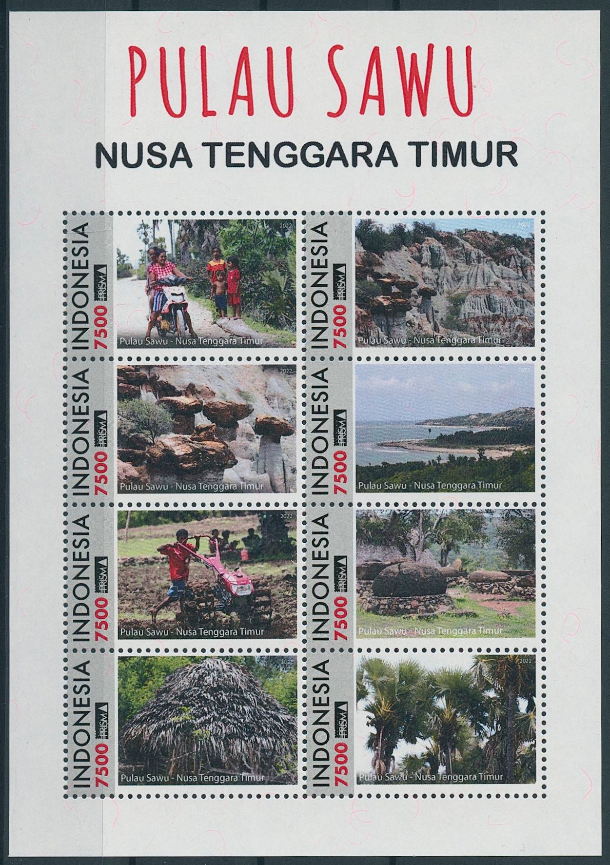 Indonesia 2023 MNH Landscapes Stamps Sawu Island East Nusa Tenggara Tourism Agriculture 8v M/S