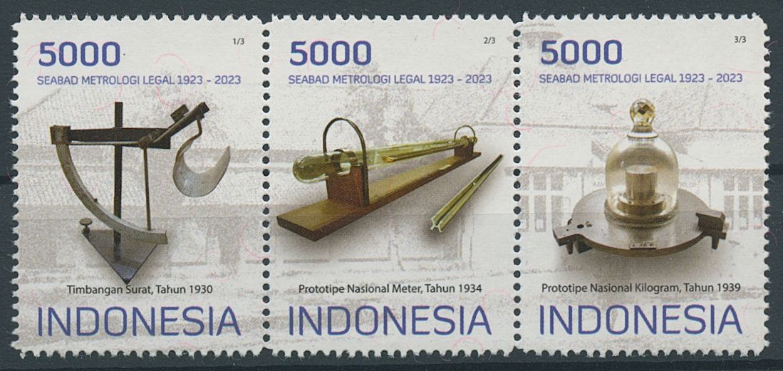 Indonesia 2023 MNH Science Stamps Century of Legal Metrology Measurements 3v Strip