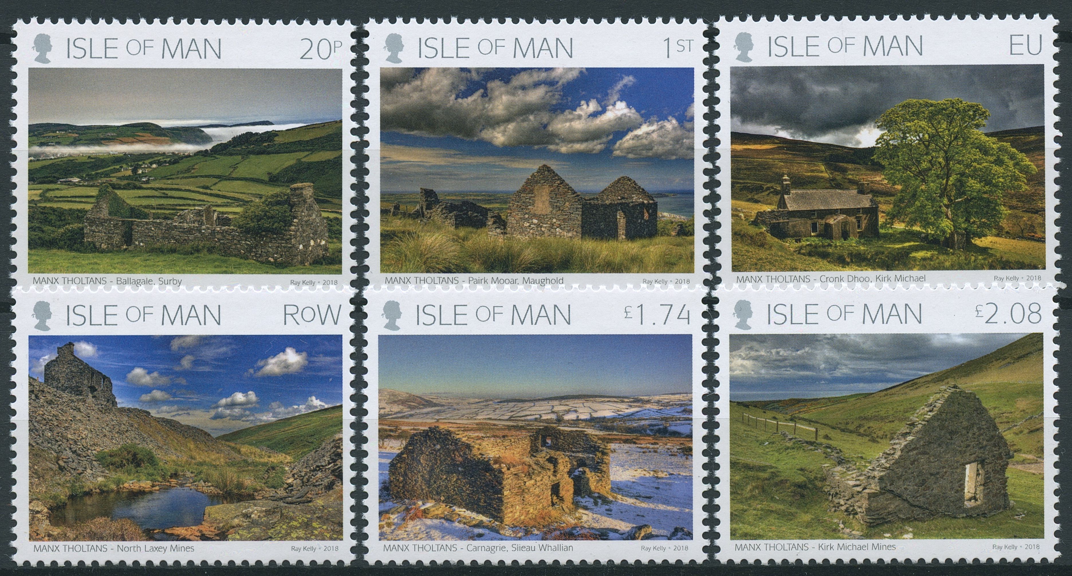 Isle of Man IOM 2018 MNH Manx Tholtans Ray Kelly 6v Set Architecture Stamps