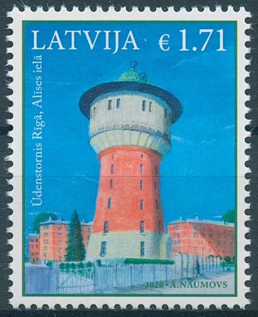 Latvia Architecture Stamps 2020 MNH Riga Water Tower Alises Street Towers 1v Set