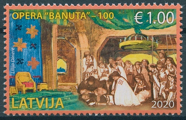 Latvia Music Stamps 2020 MNH First Latvian Opera Banuta 100 Years 1v Set