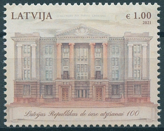 Latvia Architecture Stamps 2021 MNH Independence De Jure Recognition 1v Set