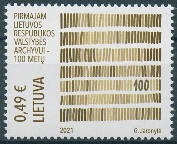 Lithuania Stamps 2021 MNH Lithuanian State Archives 100 Years 1v Set