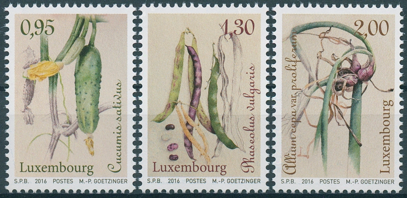 Luxembourg 2016 MNH Vegetables of Yesteryear 3v Set Nature Plants Stamps