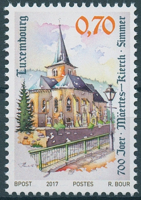 Luxembourg 2017 MNH Simmer Church 700 Yrs 1v Set Churches Tourism Stamps