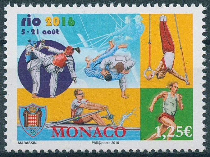 Monaco 2016 MNH Olympic Summer Games Rio 2016 1v Set Olympics Stamps