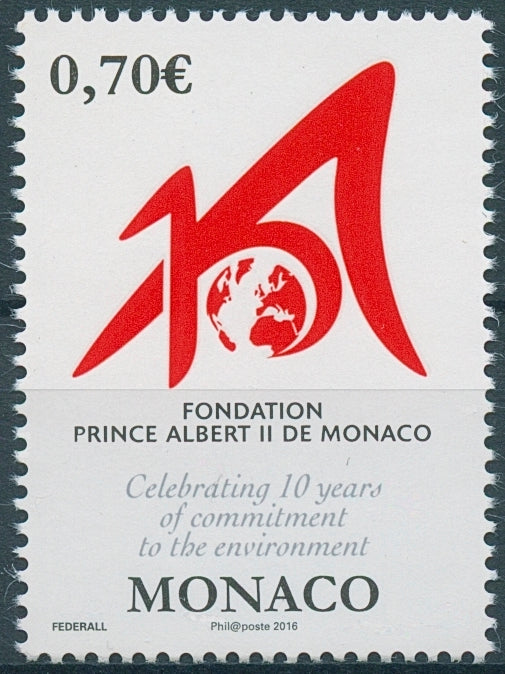 Monaco 2016 MNH Prince Albert II Foundation 1v Set Environment Stamps