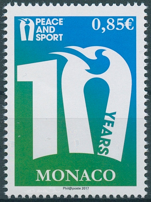 Monaco 2017 MNH Peace and Sport 10th Anniversary 1v Set Doves Birds Stamps