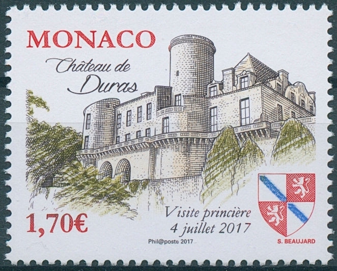 Monaco 2017 MNH Grimaldi Strongholds Chateau de Duras 1v Set Castles Stamps