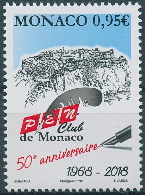 Monaco 2018 MNH PEN Club 50 Years 1v Set Writers Literature Architecture Stamps