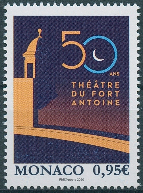 Monaco Architecture Stamps 2020 MNH Fort Antoine Theatre 50 Yrs Arts 1v Set