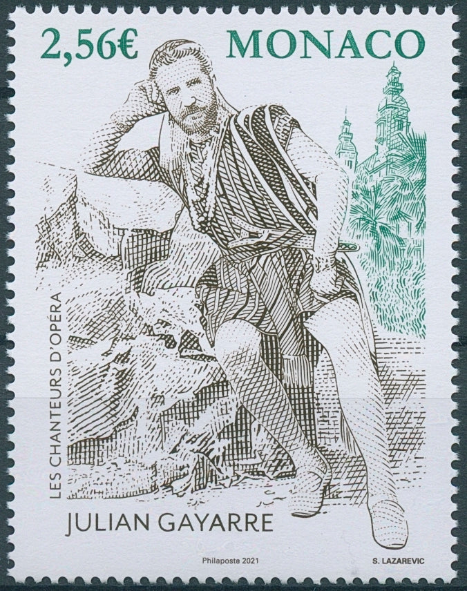 Monaco Music Stamps 2021 MNH Julian Gayarre Opera Singers People 1v Set