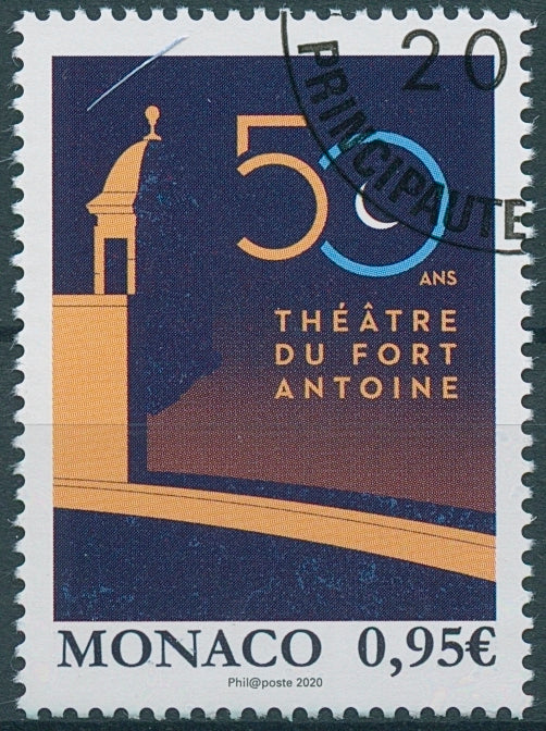 Monaco Architecture Stamps 2020 CTO Fort Antoine Theatre 50 Yrs Arts 1v Set