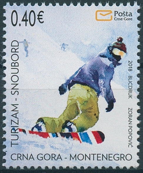 Montenegro 2018 MNH Tourism Snowboarding 1v Set Sports Stamps