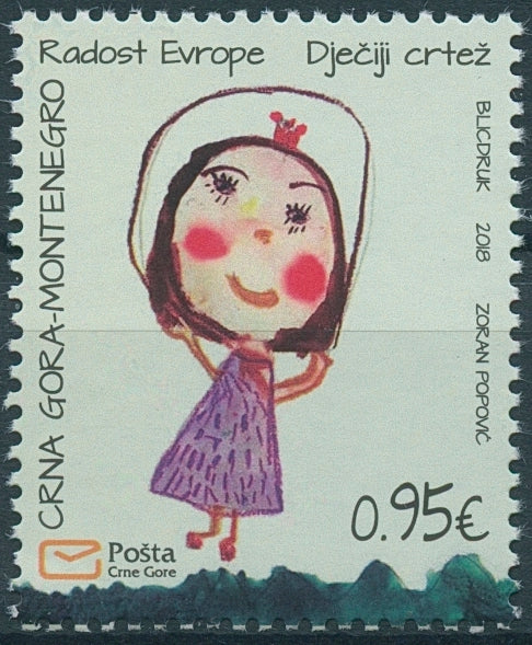 Montenegro 2018 MNH Joy of Europe 1v Set Childrens Drawings Art Stamps