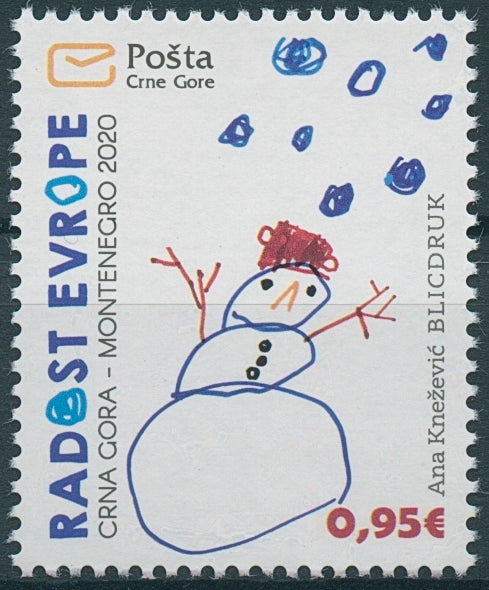Montenegro Art Stamps 2020 MNH Joy of Europe EU Children's Drawings 1v Set