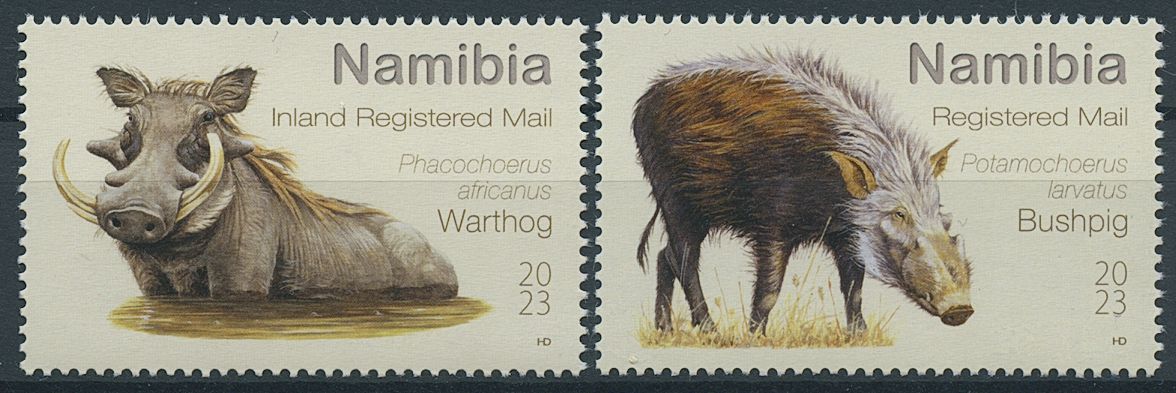 Namibia 2023 MNH Wild Animals Stamps Wild Pigs Warthog Bushpig 2v Set