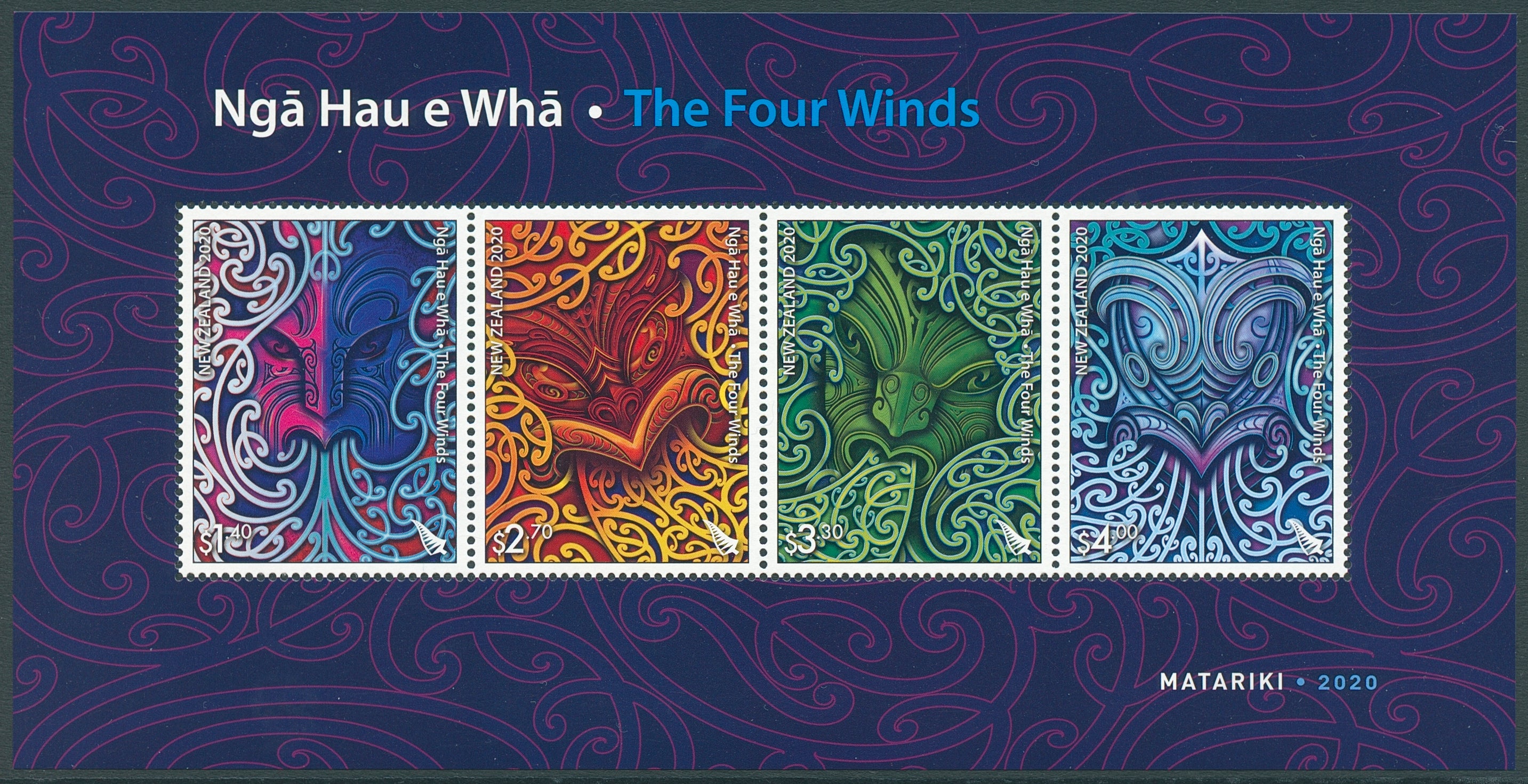 New Zealand NZ Cultures Stamps 2020 MNH Matariki Four Winds Nga Hau e Wha 4v M/S