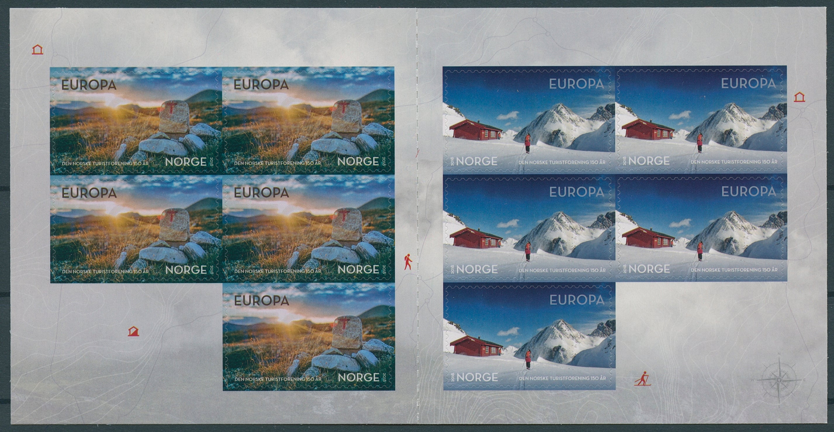 Norway 2018 MNH Trekking Association 2x 10v S/A Booklet Mountains Tourism Stamps