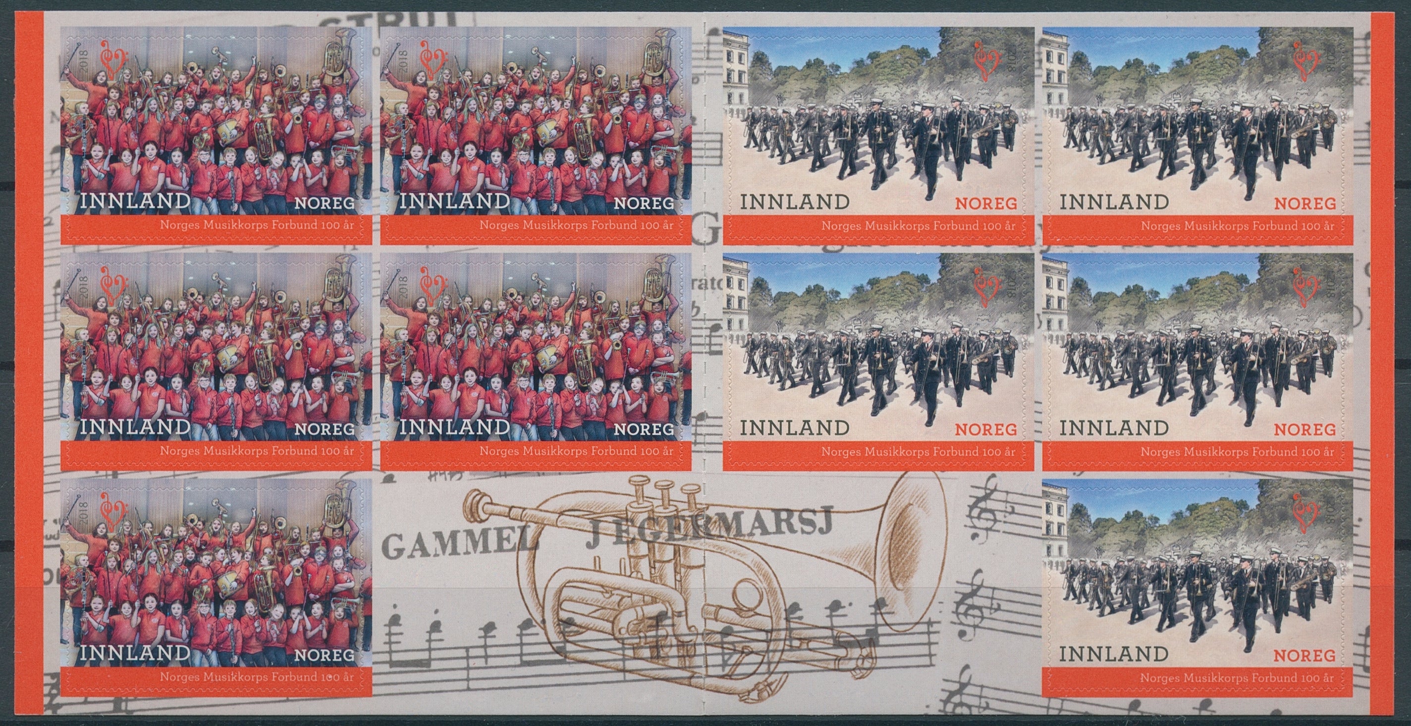 Norway 2018 MNH Marching Band 10v S/A Booklet Music Musical Instruments Stamps