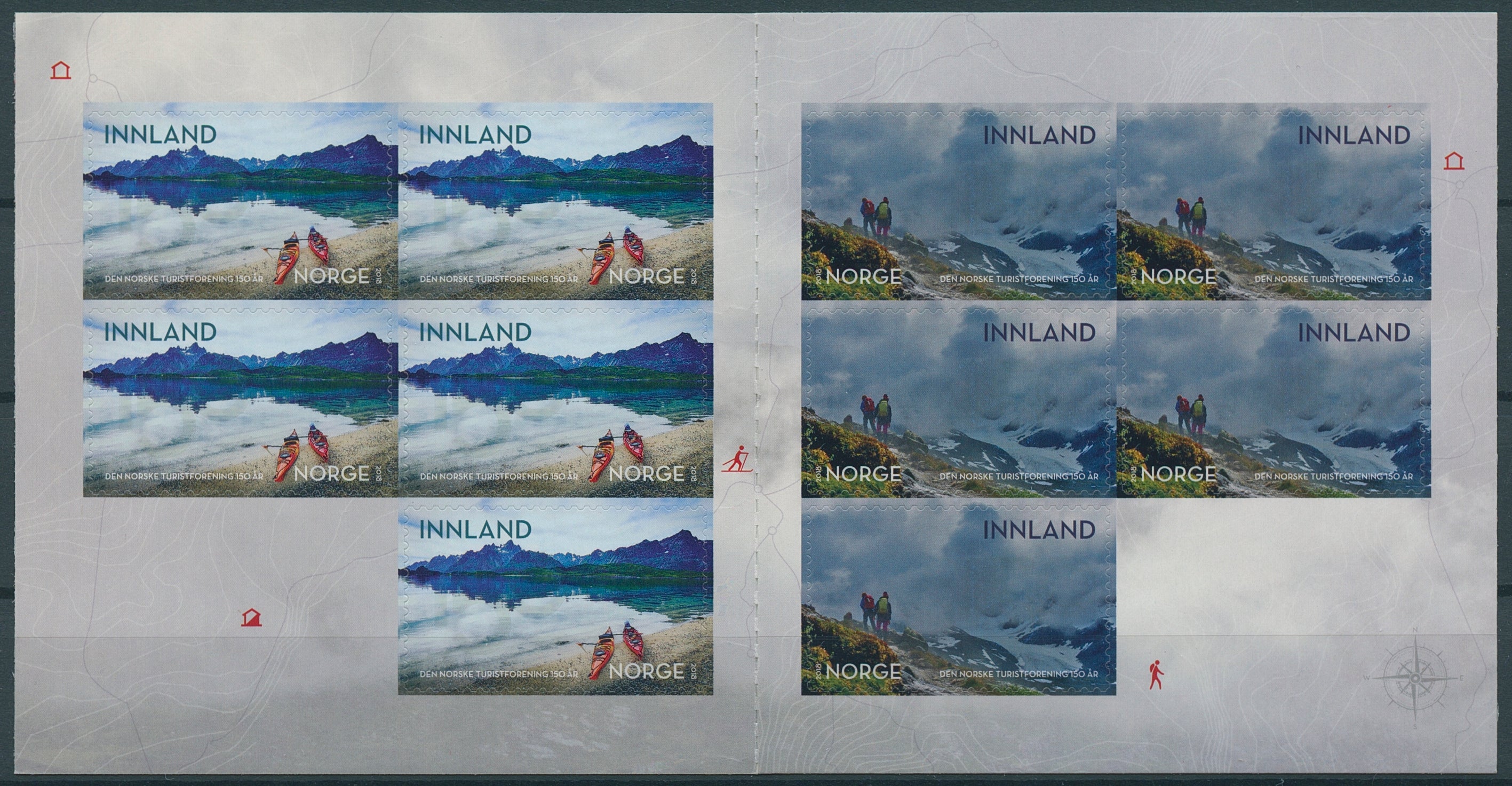 Norway 2018 MNH Trekking Association 2x 10v S/A Booklet Mountains Tourism Stamps