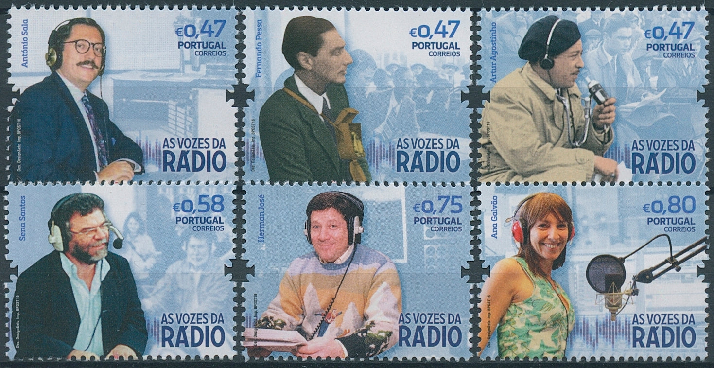 Portugal 2016 MNH Voices of Radio 6v Set Ana Galvao Fernando Pessa Stamps
