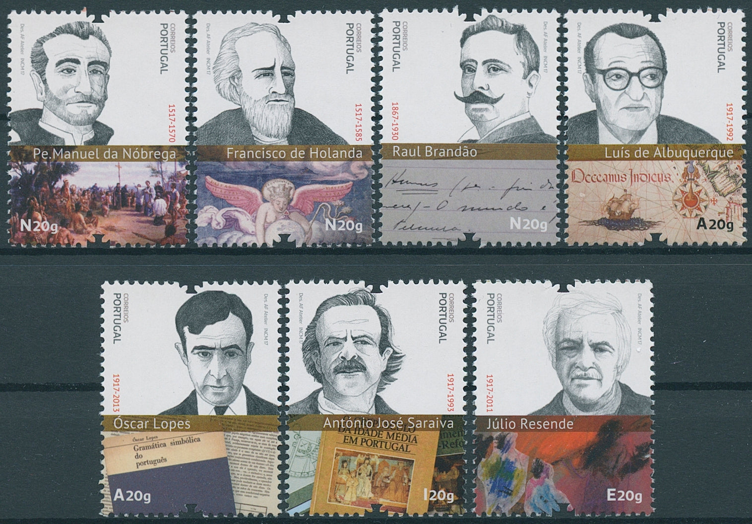 Portugal People Stamps 2017 MNH Figures in History & Culture Oscar Lopes 7v Set