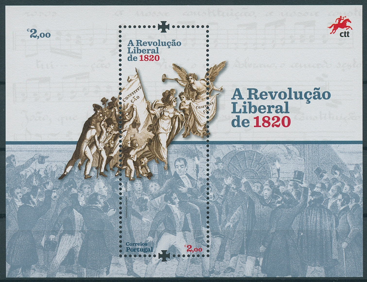 Portugal Historical Events Stamps 2019 MNH Liberal Revolution 1820 Art 1v M/S