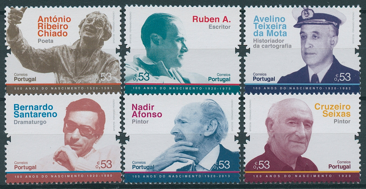 Portugal Famous People Stamps 2020 MNH Writers Art Painters Poets 6v Set