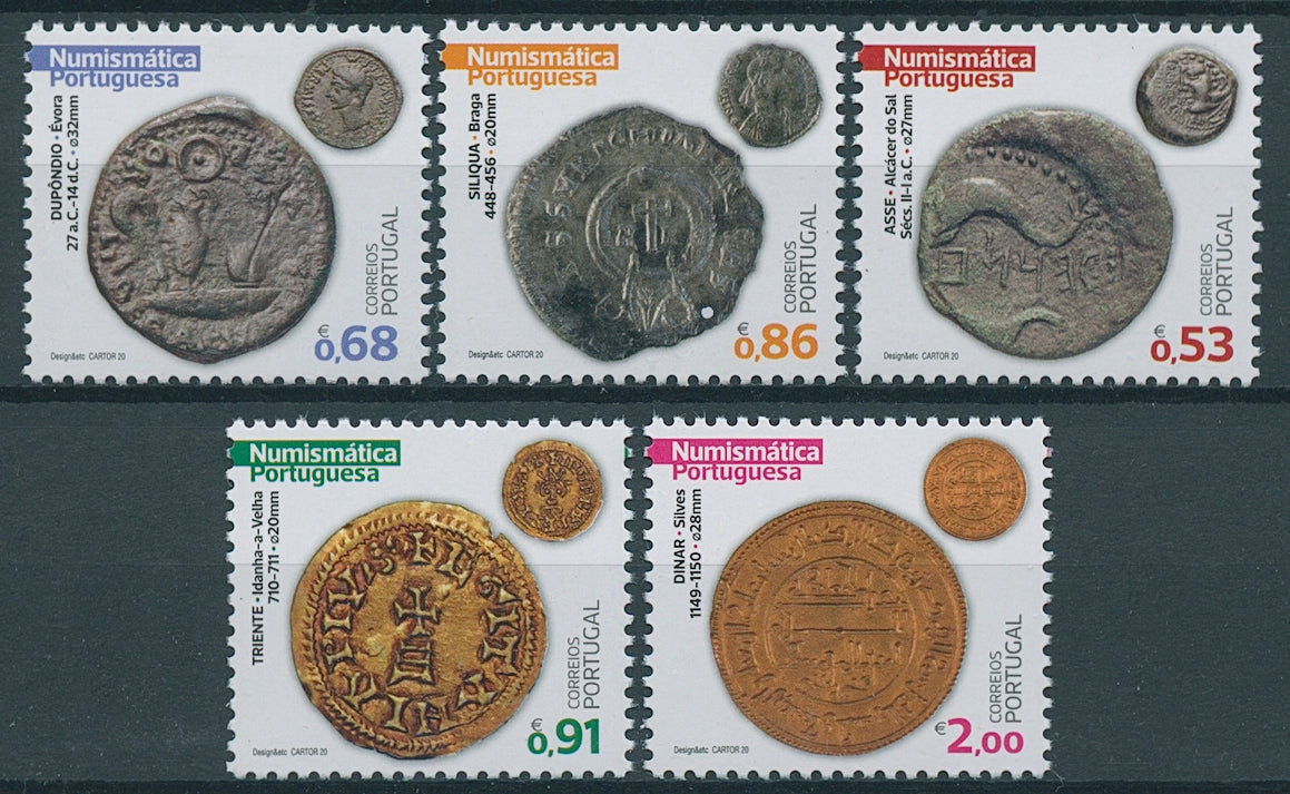 Portugal Coins Stamps 2020 MNH Numismatics Part I 5v Set
