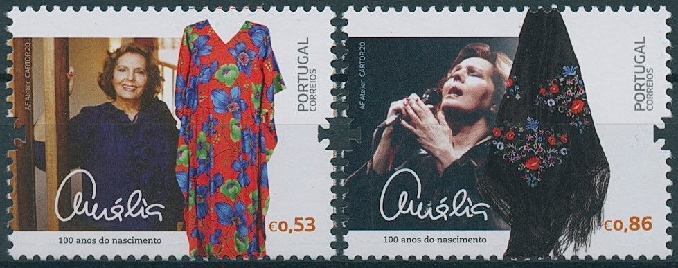 Portugal Music Stamps 2020 MNH Amalia Rodrigues Actress Fado Singers 2v Set