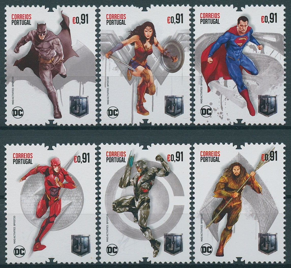 Portugal Superheroes Stamps 2020 MNH Justice League Superman Batman 6v Set