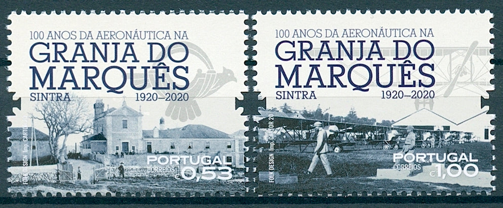 Portugal Aviation Stamps 2020 MNH Granjo do Marques 100 Years Aeronautics 2v Set