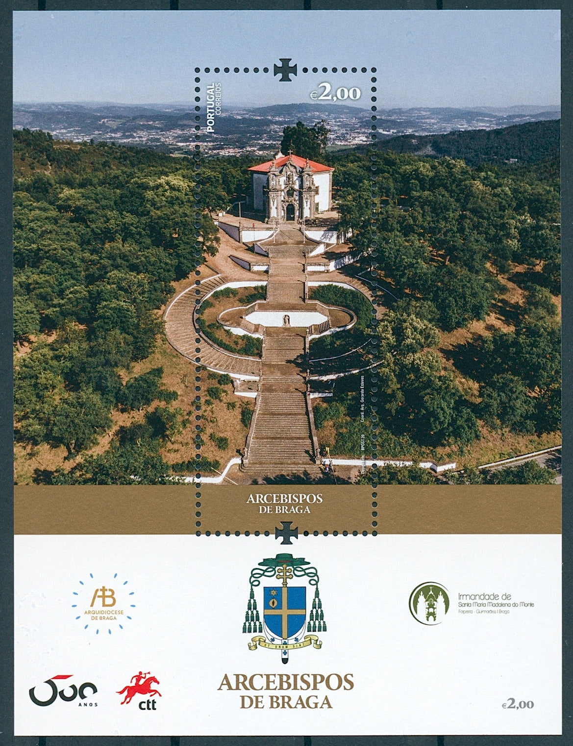 Portugal Religion Stamps 2020 MNH Archbishops of Braga Pt III Architecture 1v MS