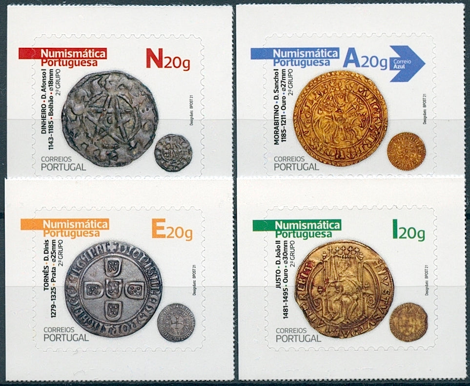 Portugal 2021 MNH Coins on Stamps Numismatics Part II Collecting 4v S/A Set