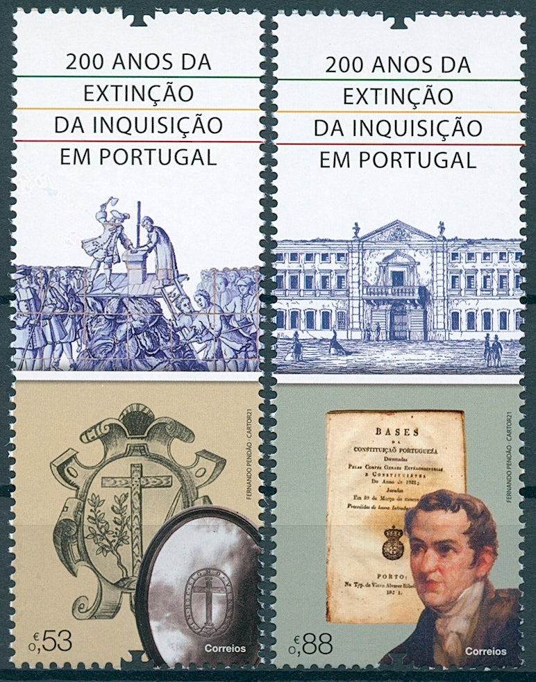 Portugal Historical Events Stamps 2021 MNH End of Inquisition 200th Anniv 2v Set